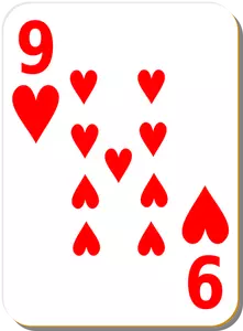 Nine of hearts vector illustration