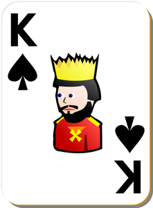 Re di disegno vettoriale di picche carta da gioco