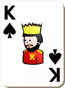 Roi de dessin vectoriel de carte à jouer pique