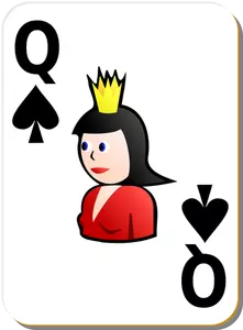 Ratu sekop bermain kartu grafis vektor