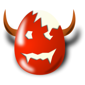 Evil Easter egg shell vector drawing