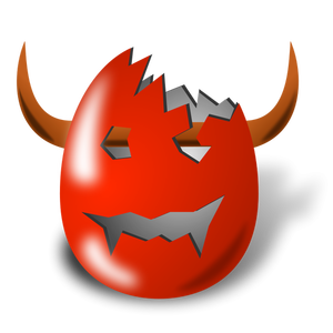 Image vectorielle de diable Pâques oeuf coque