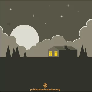 Night landscape clip art