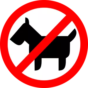 No dogs round sign vector image