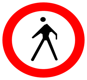 No walking traffic sign vector drawing