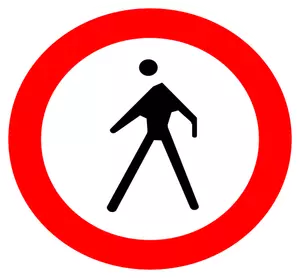 Inga promenader trafik tecken vektorritning