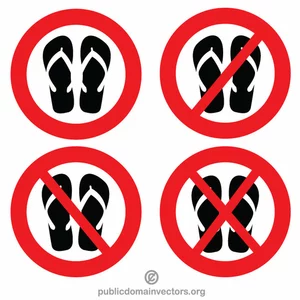 No flip flops sign