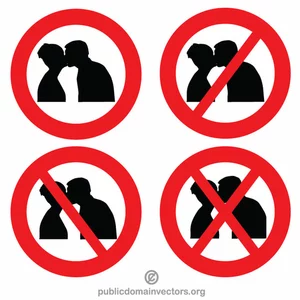 No kissing warning sign