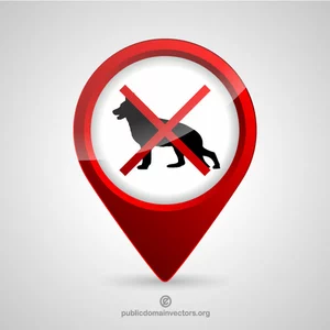 Segno di vettore di animali domestici non ammessi