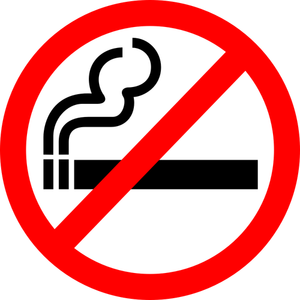 Vektorový obrázek kouření zakázáno znak popisek