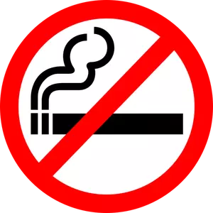 Vektorikuva tupakointi kielletty merkki etiketti