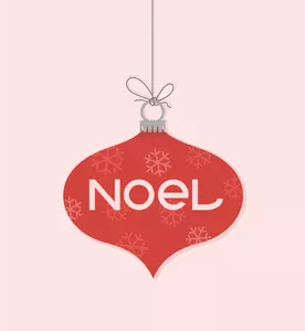 Noel Christmas ornament vector clip art