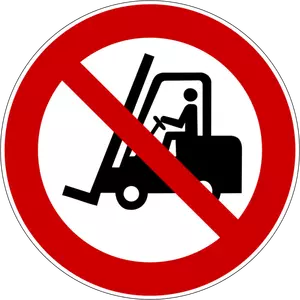 ''No forklifts'' symbol