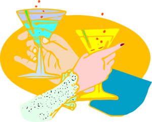 Cocktail-Party-Toast-Vektor-Bild