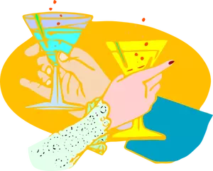 Vector illustration of drink toast