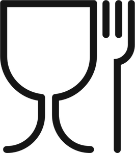 Glas en vork teken vector afbeelding
