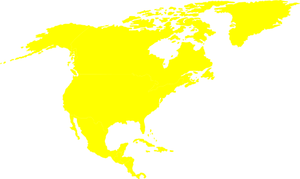 Mapa del vector del continente norteamericano