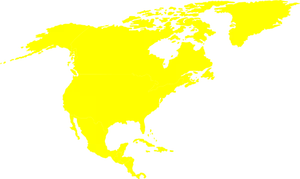 Vector kaart van Noord-Amerikaanse continent