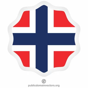 Norwegian flag sticker clip art