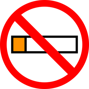 Vector símbolo de dibujo para la prohibición de fumar