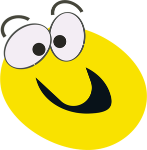 Yellow cartoon smiley vector clip art