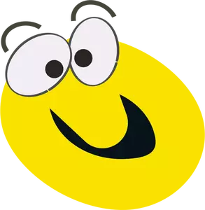 Żółty kreskówka smiley wektor clipart