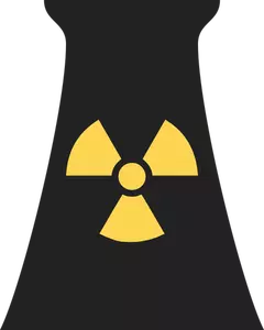 Clipart vectoriel du signe d'une cheminée centrale nucléaire