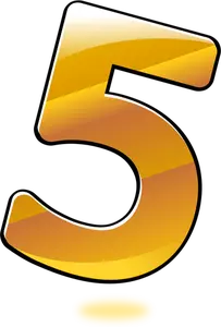 Vector image of glossy number five