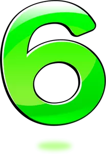 Vector clip art of glossy number six