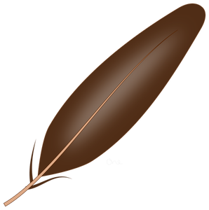 Disegno di vettore di piuma ombreggiata marrone