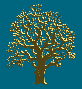 Immagine vettoriale silhouette di quercia marrone