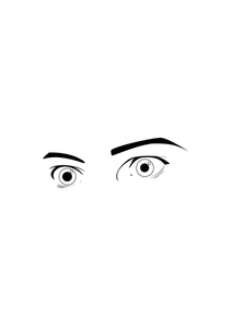 Image vectorielle de l'oeil humain surpris look en noir et blanc