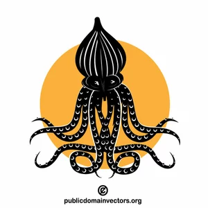 Het silhouet van het octopusdier