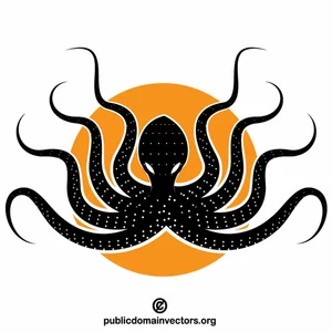 Klipart siluety chobotnice