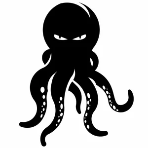 Octopus silhouette stencil art