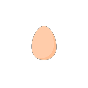 Vektorikuva munasta, jossa on musta reunus