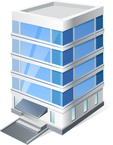 Graphiques vectoriels d'immeuble de bureaux de quatre étages