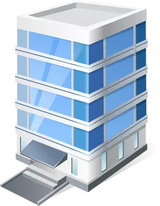 Graphiques vectoriels d'immeuble de bureaux de quatre étages