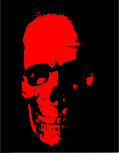 Image vectorielle de crâne rouge