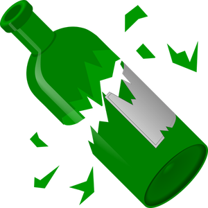 Grafika wektorowa rozbitej butelki zielony