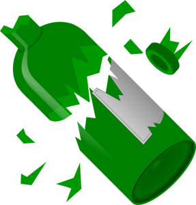 Defekte Stücke grünen Flasche Vektor Grafiken
