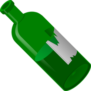 Green open bottle vector illustration