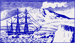 Gamle skip på Sydpolen vektor bilde
