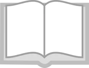 Ícone de livro aberto de tons de cinza