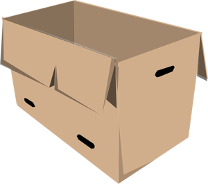 Illustraties van open recycleerbaar kartonnen doos