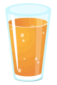 Grafica vettoriale realistico di bicchiere di succo