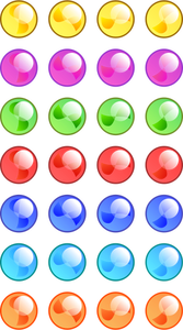 7x5 shiny colored marbles vector graphics