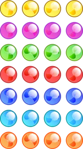 7x5 shiny colored marbles vector graphics