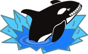 Immagine di vettore di grande orca sorridere sadicamente