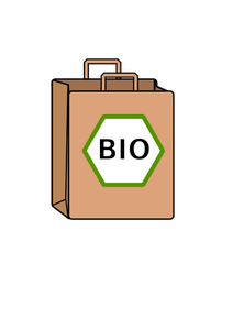 Disegno vettoriale di sacchetto organico